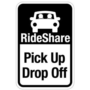 Rideshare - Pick Up/Drop Off Aluminum Sign