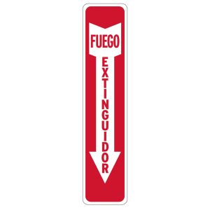 Fire  Lane Signs - Spanish Fire Extinguisher Arrow 