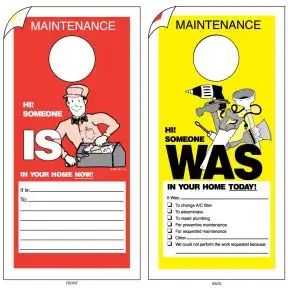 Maintenance Door Hanger for Service Requests