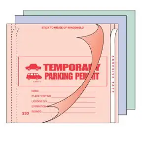 Temporary Window Parking Permits - 2 Part