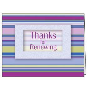 Thanks for Renewing Card - Purple Stripe