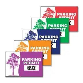 Parking Permit - Inside Adhesive Rectangle - Tree - 100 per pack