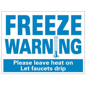 Bandit Sign - "Freeze Warning" Blue on White