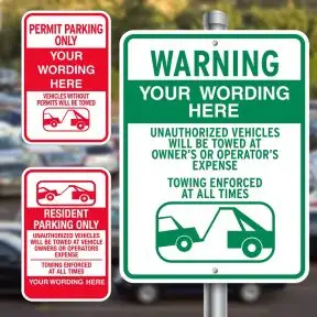 Custom Aluminum Signs - Tow Signs