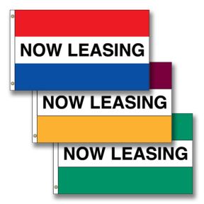 Horizontal Flags - "Now Leasing"