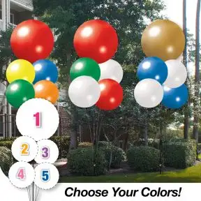 Pick Your Colors - JUMBO 5 Balloon Cluster