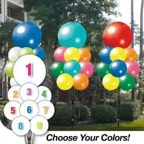 Pick Your Colors - JUMBO 9 Balloon Cluster