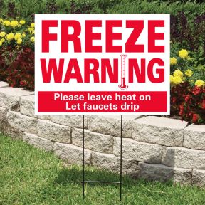 Bandit Sign Kit - "Freeze Warning" Red on White