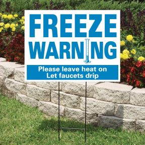 Bandit Sign Kit - "Freeze Warning"  Blue on White