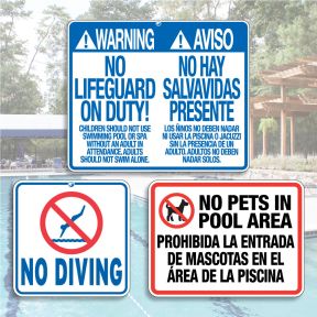 Spanish/English Pool Sign Kit