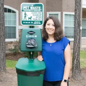 Plastic Pet Waste Stations with Lock and Trash Can