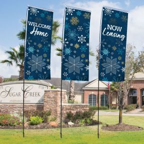 Windless Flag Kits - Winter Snowflakes