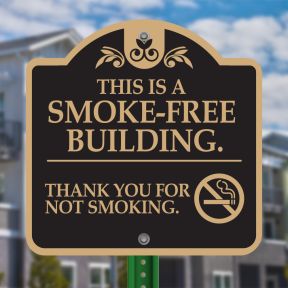 No Smoking Signs - "Smoke Free Building" Dome