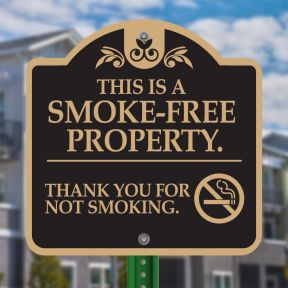 No Smoking Signs - "Smoke Free Property" Dome