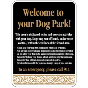 Dog Park Sign - "Welcome" Rules - Scroll