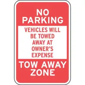 No Parking Signs - "Vehicles Will Be Towed"