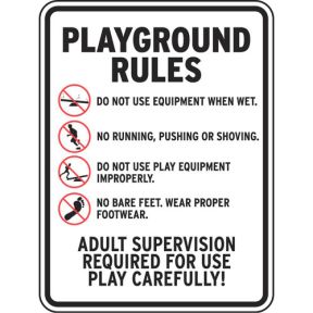 Playground Rules Sign - "Supervision Required"