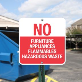 Dumpster Rules Signs - "No Furniture, Appliances"