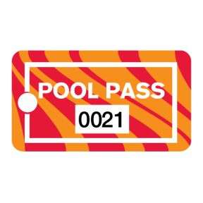 Pool Pass - Orange Swirl - Rectangular