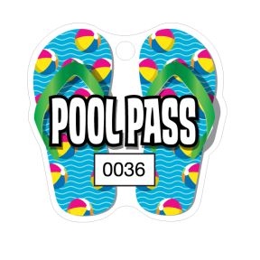 Pool Pass - Beach Ball Flip Flops - Die Cut