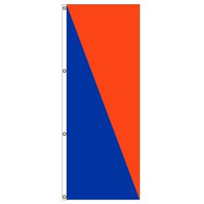 Vertical Flag - Royal Blue, Orange Diagonal