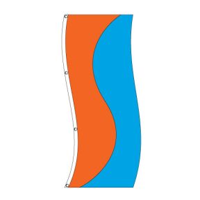 Vertical Flag - Orange and Ocean Blue