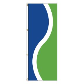 Vertical Flag - Royal Blue, White, Lime