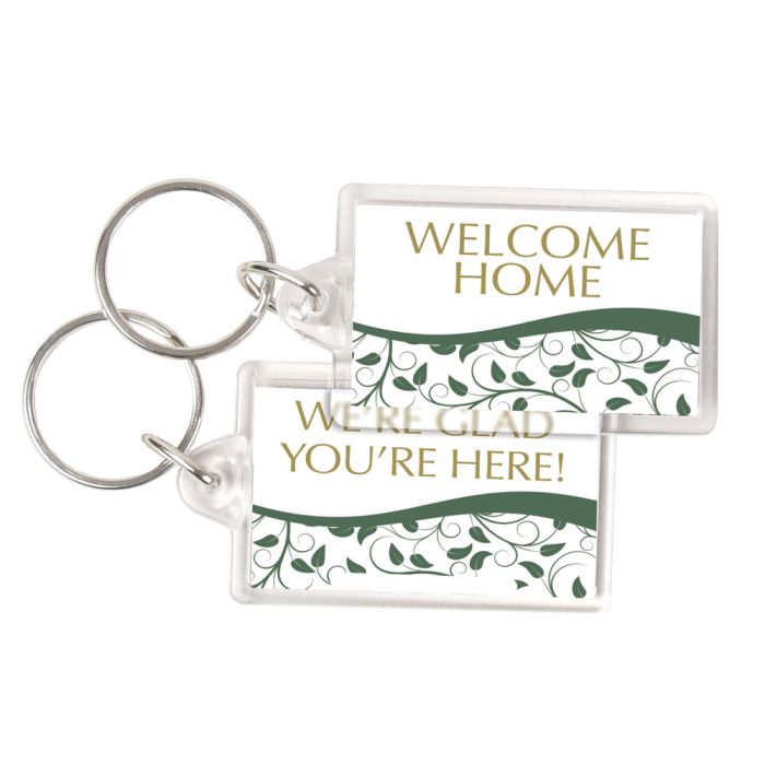 Acrylic Key Tag - Vines on White