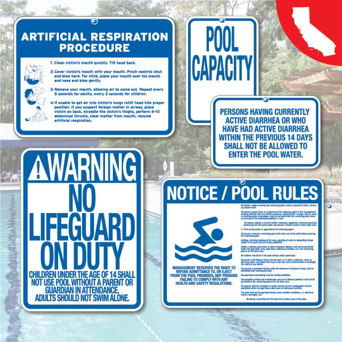 California Pool Sign Kit