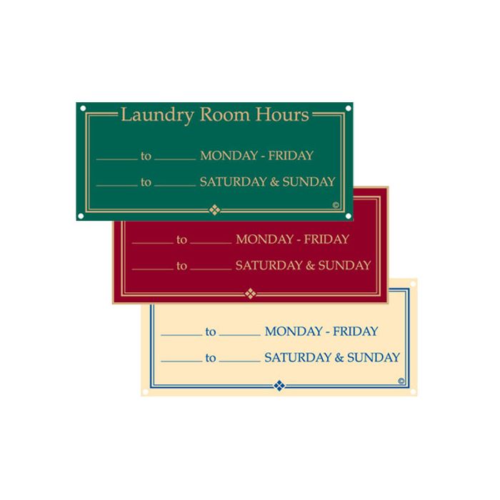 Laundry Room Sign - Laundry Room Hours Display laundry rooms sign at ...