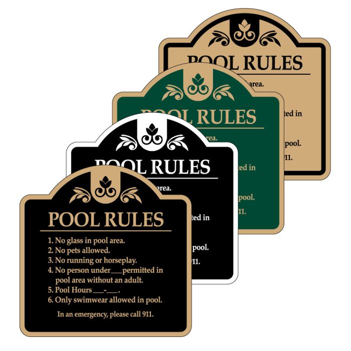 Pool Signs - "Pool Rules"