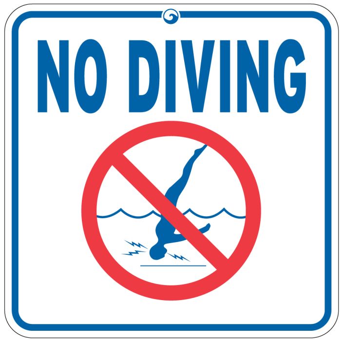 Pool Signs - International "No Diving" 