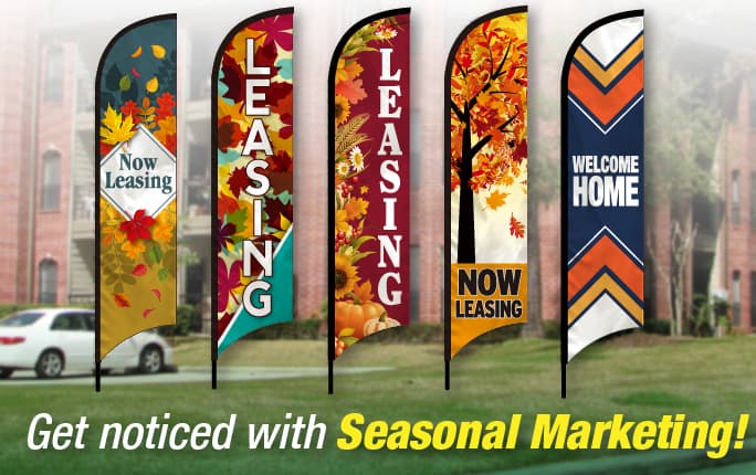 Stand out from the competition with Great American Property’ New Fall Flag designs for instant curb appeal improvements. 